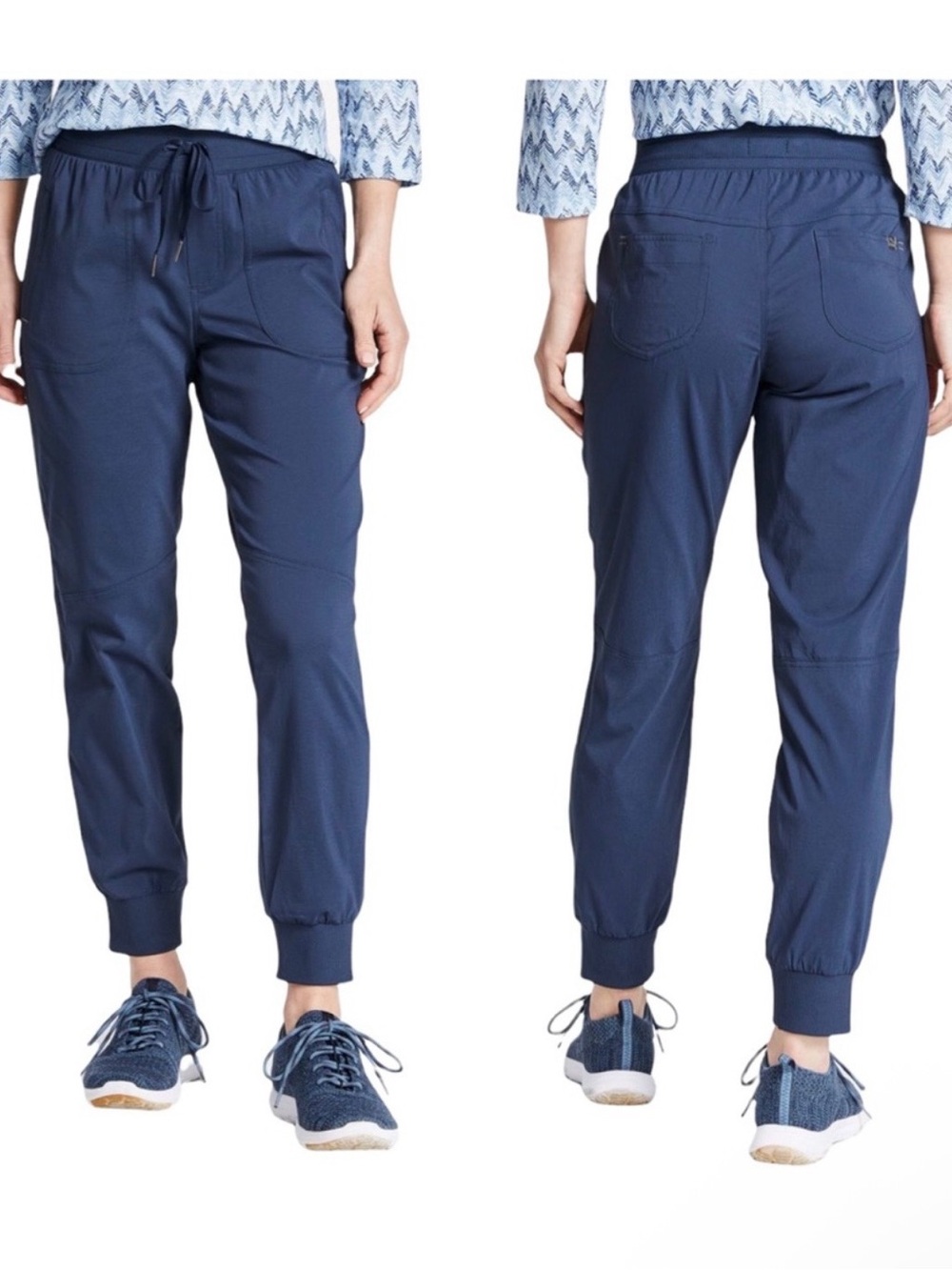 L.L. Bean Women's Activewear outdoor Navy Vista Camp Pull On Copped Jogger Pants